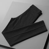 Threebooy Men's Clothing Business Striped Pants Cootrast Color Slim Casual Spring Straight England Banquet Mid Chic Ankle-Length Trousers