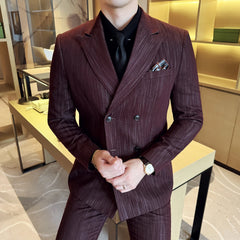 Threebooy Business Men's Clothing groom suit Wedding suit men 3 Piece jacket vest pants2025 new High-end business suit set dress