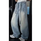 Threebooy Mens Loose Fit Washed Wide Leg Jeans man baggy Floor Dragging Casual Streetwear Denim Pants Trending Fashion High Quality