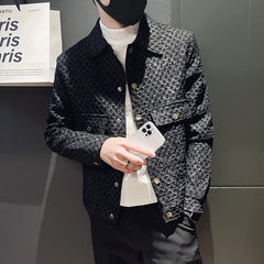Threebooy Men's Spring High Quality Casual Jackets/Male Slim Fit White Black Lapel Fashion Business Coat Plus Size S-3XL
