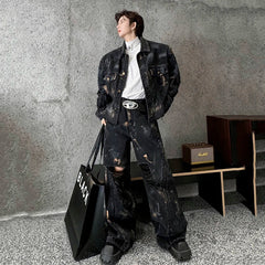 Threebooy Men's Midnight Distressed Denim 2-Piece Set