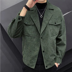 Threebooy High Quality For Men Corduroy Casual Jacket/Male Slim Fit Fahion Slim Fit Coat Plus Size S-4XL