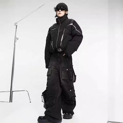Threebooy Y2K Streetwear Multiple Pockets Baggy Cargo Jeans Pants For Men Clothing Vintage Loose Women Denim Trousers Pantalon Homme