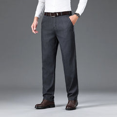 Threebooy Business Men's Jeans Autumn New Fashion Stretch Straight Casual Trousers Loose Comfortable Brand Classic Denim Pants Male
