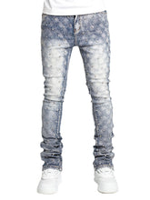 Threebooy Men's Diamond-Decorated Stretch Straight-Leg Jeans Suitable for All Seasons, Street Style, Hip-Hop, Skateboarding, Rap, Party, and Dance