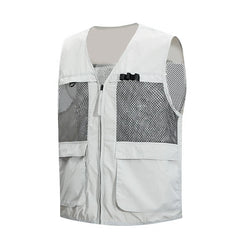 Threebooy New Outdoor Workwear Multi Pocket Vest For Middle Aged Men Plus Size Business Fishing Casual Sleeveless Vest Sun Protection Outd