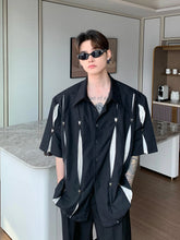 Threebooy Summer Fashion Korean Short Sleeve Men Shirt Loose Casual Shoulder Pad Shirt Turn-down Collar Pocket Simple Shirts