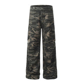 Threebooy Camouflage Jeans Mens Streetwear Punk Y2k Cargo Trousers Men Harajuku Vintage 2025 New Baggy Wide-leg Denim Pants Male