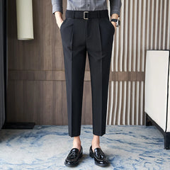 Threebooy Autumn New Suit Pants For Men Korean Streetwear Fashion Loose Straight High Rise Pants Casual Trousers Plus Size 28-36