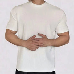 Threebooy Fitness Short T-Shirts Summer New Heavy High-end Texture Anti-wrinkle Quick-drying Tops