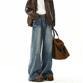 Threebooy Autumn Winter Stand Collar Zipper Sweater Men Streetwear Knitted Sweater Loose Solid Color Knitted Cardigan Coat 4 ColorsVintage Blue Jeans Pants Men Rivet Design High Quality Texture Male Loose Straight Denim Pants Mopping Trousers Streetwear