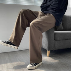 Threebooy Men's Pants Casual Wide Leg Suit Pants Loose Straight Trousers Spring Summer Solid Color Oversized Bottoms Vintage Male Clothing