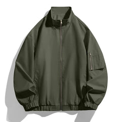 Threebooy Thin Stand Collar Workwear Jacket Men New Spring Autumn Men's Solid Color Coat Zipper Fashion Windproof Bomber Jackets Man