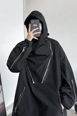 Threebooy Men's Korean Style Clothes for Outerwear Loose Fitting Hooded Jackets Man Hoodie Original Clothing Popular Coats
