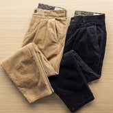 Threebooy Korean Vitage Pants Autumn Winter Straight-leg Trousers for Men's Classic Japanese Corduroy Casual Pants Trendy Thick Bottoms