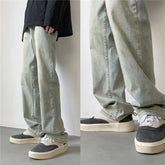 Threebooy Men's Fashion Nostalgic Baggy Homme Casual Pants Classic Cargo Pocket Jeans Biker Denim Blue Color Trousers Plus Size M-2XL