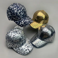 Threebooy Shiny Letter Trend Star Men Women Baseball Hats Cotton Classic Breathable Streetwear Reflective Fashion Sport Hip Hop Caps