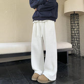 Threebooy White Casual Pants Men Fashion Oversized Wide Leg Pants Men Streetwear Korean Loose Hip-hop Wide Leg Pants Mens Trousers M-2XL