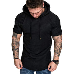 Threebooy New Mens Hoodies Sweatshirts Short Sleeve Men Hoodies Sweatshirt Casual Solid Color White Man Hoody for Male Hooded