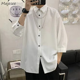 Men Shirts Autumn Spring Smart Casual All-match Fashion Simple Harajuku Long Sleeve Business Trendy Tops Outwear Korean Style BF