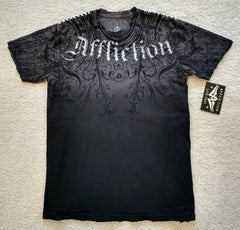 Threebooy 2000s Affliction T-Shirt 2XL Skull Cross Black Men