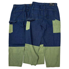 Threebooy High Street Patchwork Jeans Men Loose Multi Pocket Cargo Pants Spring Autumn Fashion Vintage Straight Denim Trousers Streetwear