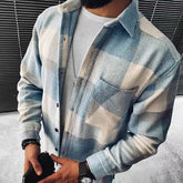 Threebooy Vintage Men Plaid Shirt Oversize Fashion Loose Long sleeved Cardigan Tops Spring Autumn Casual Shirts Streetwear For Mens