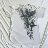 Threebooy 2000s affliction Retro T-shirts Men Grunge Cyber Goth Emo Skull Tees E-girl Graphic Print Short Sleeve Tops Vintage Streetwear