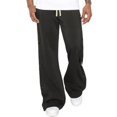 Threebooy Spring Autumn Hip Hop Side Buckle Cashew Graphic Print Casual Pants For Men Drawstring Loose Straight Trousers Streetwear Male