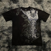 Threebooy 2000s Short Sleeve Tapout Hip Hop Skulls Letter Graphic t shirts Men Clothes Casual Gothic Streetwear Goth Cotton Oversized Tops