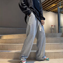 Threebooy High Street Klein Blue Casual Pants For Men Spring Student Sports Sweatpants Fashion Trendy Wide Leg Straight Trouser Streetwear