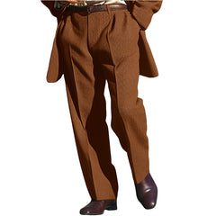 Threebooy Autumn Winter Men Knit Suit Pants Solid Loose Straight Trousers Daily Business Vacation Casual Knitted Yarn Pant Streetwear