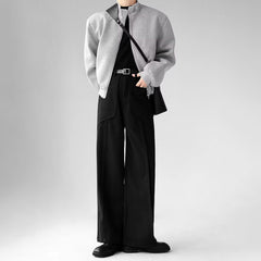 Threebooy Men Imitation Wool Three-Dimensional Stitching Business Casual Trousers Plain Classic Luxury Pants Old Money Men'S Clothing 2025