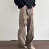 Threebooy Vintage Cargo Pants For Men Cleanfit Style Straight Trousers High Street Retro Maillard Brown Multiple Pockets Casual Pants