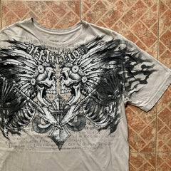 Threebooy 2000s Affliction Logo T Shirt Men Soft Cotton Short Sleeve Comfort Fit Casual Street Style Old Lndian Tribe Durable Couples Wear