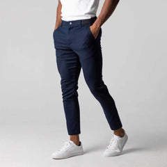 Threebooy Spring Autumn Mens Business Casual Pants Elasticity Slim Fit Straight Long Trousers High Quality Fashion Youth Pants Versatile