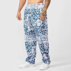 Threebooy Mens Casual Fitness Polyester Fiber Pants Genderless Summer New Fashionable Breathable Sports Thin Retro Loose Pants Unisex