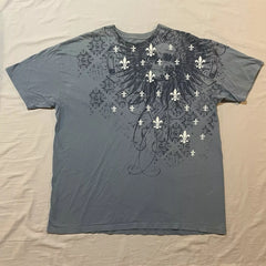 Threebooy 2000s affliction Series Grey T-Shirt Mens Cotton T-shirt Dark Simple Style Gothic Round Neck Cotton Short Sleeve Tops New