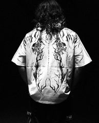 Threebooy 2000s Skull Pattern T Shirt Men Harajuku Street Y2K Trendy Retro Short Sleeved Gothic Oversized Dark Style Fashion Tops Clothing