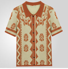 Threebooy 2025 New Mens Jacquard knitting Polo Shirts High Quality Luxury Knitwear Summer Fashion Short Sleeve Lapel Button Cardigan