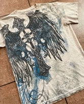 Threebooy 2000s Vintage Tshirt New Harajuku Hip Hop Wing Round Neck Oversized T shirt Men Women Short Sleeved Goth Clothing Top Streetwear