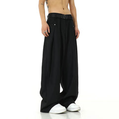 Threebooy Mens Y2k Casual Pants New Genderless Fashion Trend American Retro Solid Color Loose Floor-Length Wide-Leg Pants Unisex