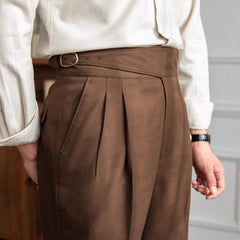 Threebooy Italian Style Naples Suit Pants Men High Waist Straight Trousers Spring Autumn Fashion England Business Casual Pant Streetwear