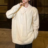 Threebooy Mens Y2k Scarf Collar Design Knitted Sweater Spring Streetwear Niche Youth Campus Couple Long-Sleeve Top Men'S Clothing 2025 New