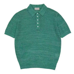 Threebooy Summer Short Sleeved Knitted Polo Shirt Men Senior Korean Slim Fit Top Fashion Casual hollow out Kint Tshirts High Quality