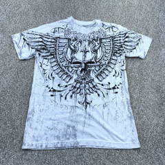 Threebooy 2000s affliction High Street Shirts Mens Graphic Print Oversized T Shirt Harajuku Gothic Round Neck Cotton Short Sleeve Tops