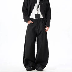 Threebooy Mens Casual Pants British Style Wide-Leg Pants Streetwear Fashion Versatile Trend Youth Campus Trousers Men'S Clothing 2025 New