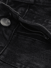 Threebooy Men's Cargo Pocket Patched Straight Leg Jeans