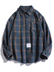 Threebooy Men's Checkered Long Sleeve Button Shirt