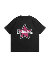 Threebooy Men's Contrast Color Star Short Sleeve Tee